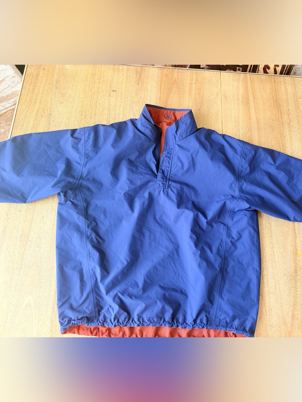 Zero Restriction ZR Golf Jacket Reversible Waterproof 1/4 Zip, Blue/Orange Large